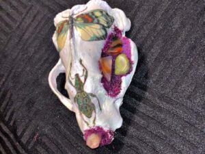 Badger Skull with butterfly - Image 2